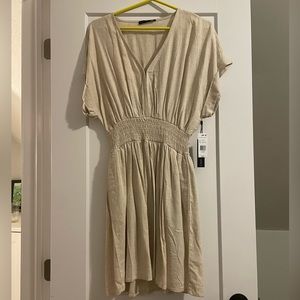 Linen tan dress